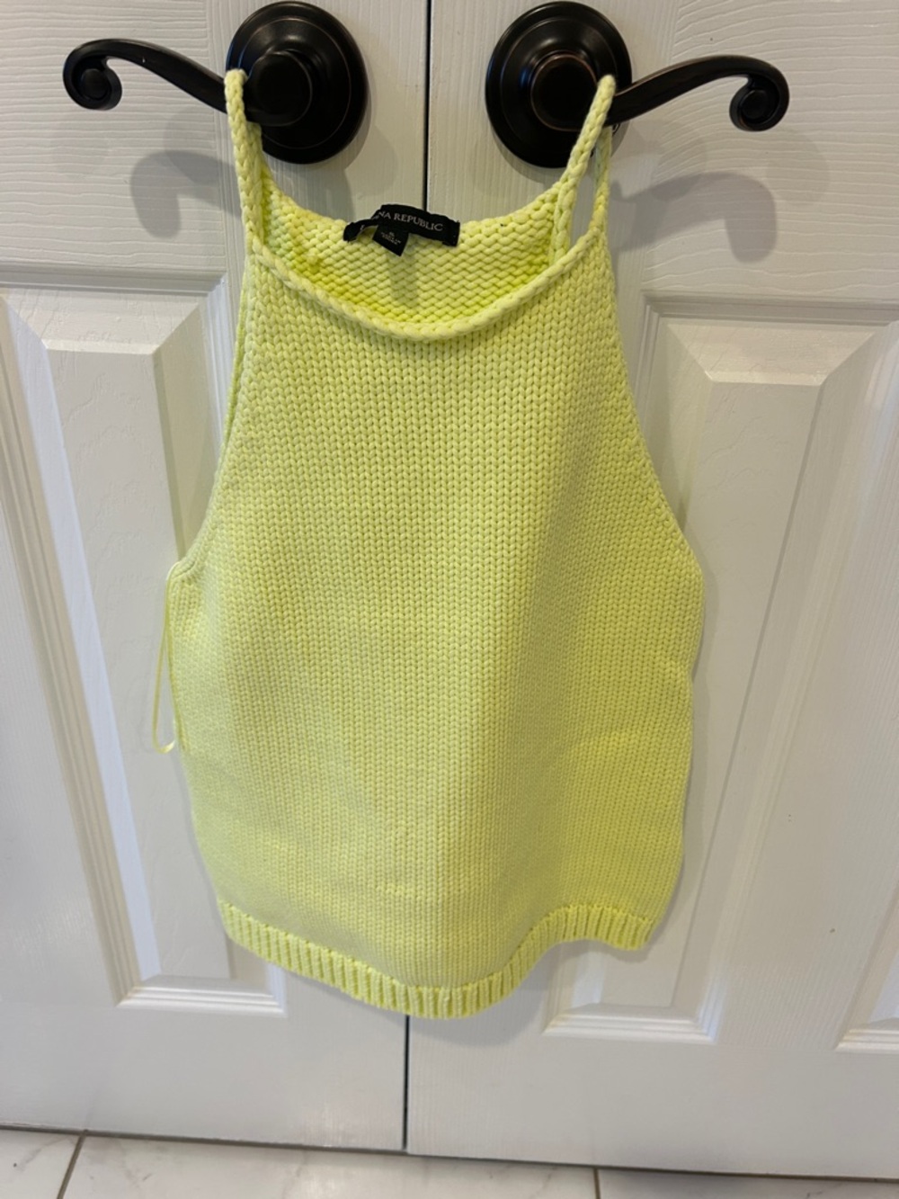 Banana Republic Yellow Knit Halter Tank small Excellent condition